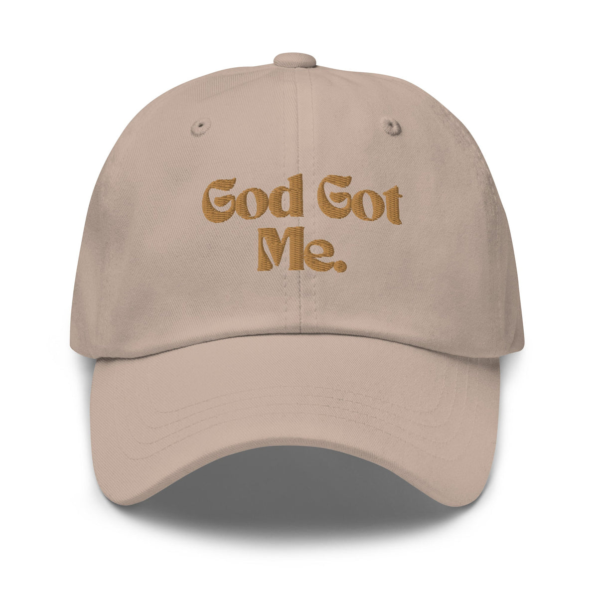 God Got Me Embroidered Hat, Gold Emblem-KVOM; Christian Clothing; Women’s Clothing; Men's Clothes, Men's Hats, Women’s T-Shirts; Hoodies Sale; Ladies Tops; Ladies Dresses; Floral Tops; Floral Dresses; Flower Clothes; Activewear; Glorious; Psalms; Blessings On Blessings; Teens Clothing; Christian Book Store; Girl’s Clothing Sale; Mother’s Day Sale; Gifts For Sister; Christian Gifts; Gifts for Daughter; Spring Sale; Clearance Sale; Jesus; Christ Is King; Holy Ghost; God Got Me; Spiritual Warrior; Prophetic; B