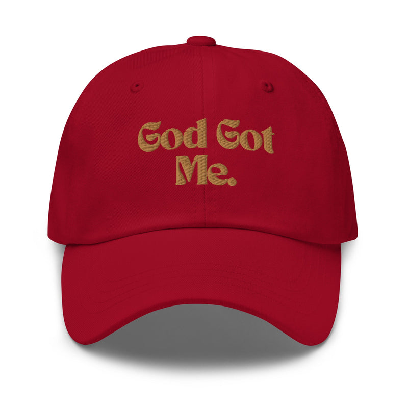 God Got Me Embroidered Hat, Gold Emblem-KVOM; Christian Clothing; Women’s Clothing; Men's Clothes, Men's Hats, Women’s T-Shirts; Hoodies Sale; Ladies Tops; Ladies Dresses; Floral Tops; Floral Dresses; Flower Clothes; Activewear; Glorious; Psalms; Blessings On Blessings; Teens Clothing; Christian Book Store; Girl’s Clothing Sale; Mother’s Day Sale; Gifts For Sister; Christian Gifts; Gifts for Daughter; Spring Sale; Clearance Sale; Jesus; Christ Is King; Holy Ghost; God Got Me; Spiritual Warrior; Prophetic; B