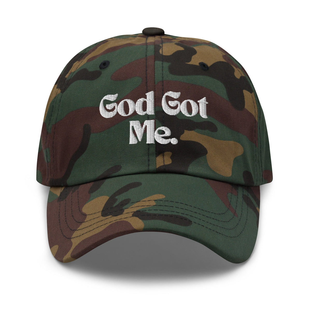 God Got Me Embroidered Hat, White Emblem-KVOM; Christian Clothing; Women’s Clothing; Men's Clothes, Men's Hats, Women’s T-Shirts; Hoodies Sale; Ladies Tops; Ladies Dresses; Floral Tops; Floral Dresses; Flower Clothes; Activewear; Glorious; Psalms; Blessings On Blessings; Teens Clothing; Christian Book Store; Girl’s Clothing Sale; Mother’s Day Sale; Gifts For Sister; Christian Gifts; Gifts for Daughter; Spring Sale; Clearance Sale; Jesus; Christ Is King; Holy Ghost; God Got Me; Spiritual Warrior; Prophetic; 