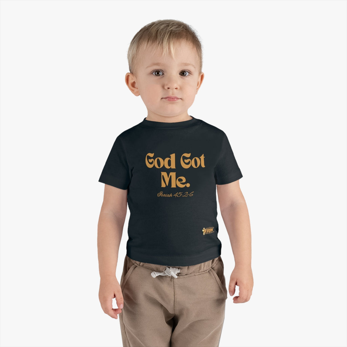 God Got Me Infant Tee, Gold Print