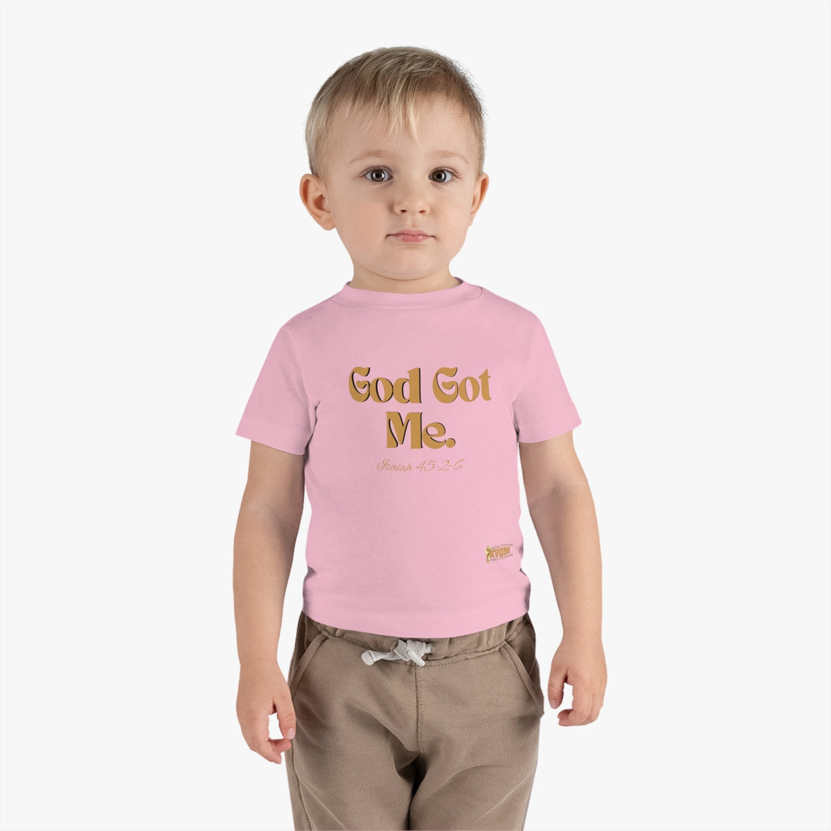 God Got Me Infant Tee, Gold Print