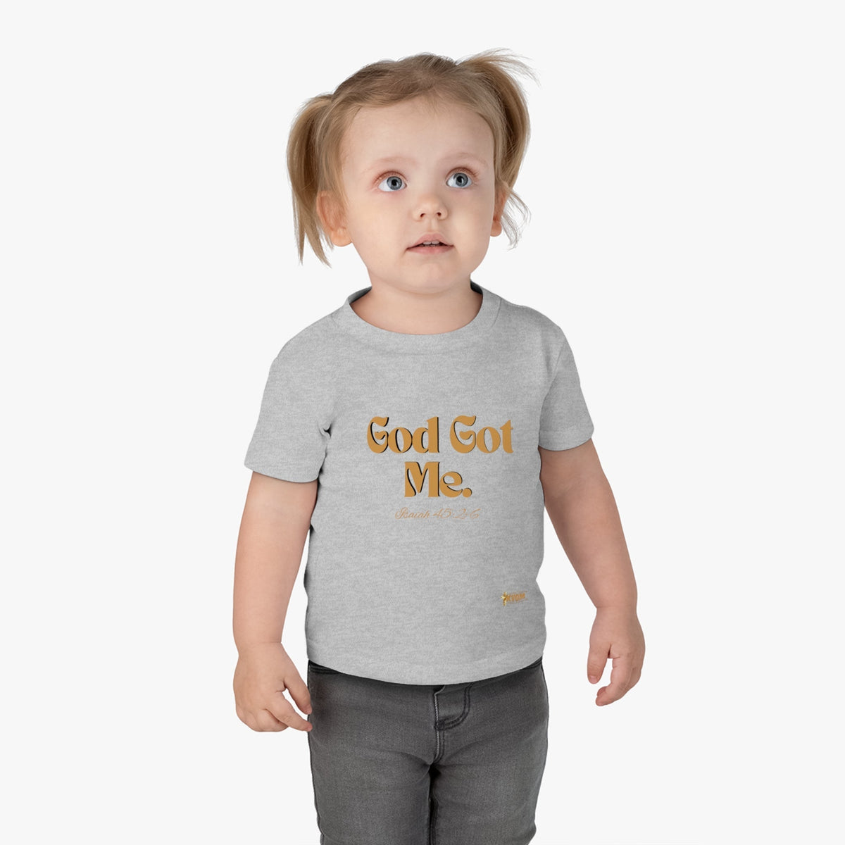 God Got Me Infant Tee, Gold Print