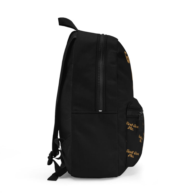 God Got Me KVOM Backpack Black & Gold