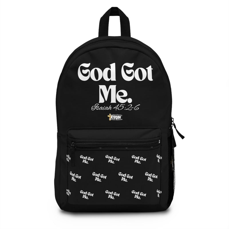 God Got Me KVOM Backpack Black & White