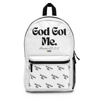 God Got Me KVOM Backpack White & Black