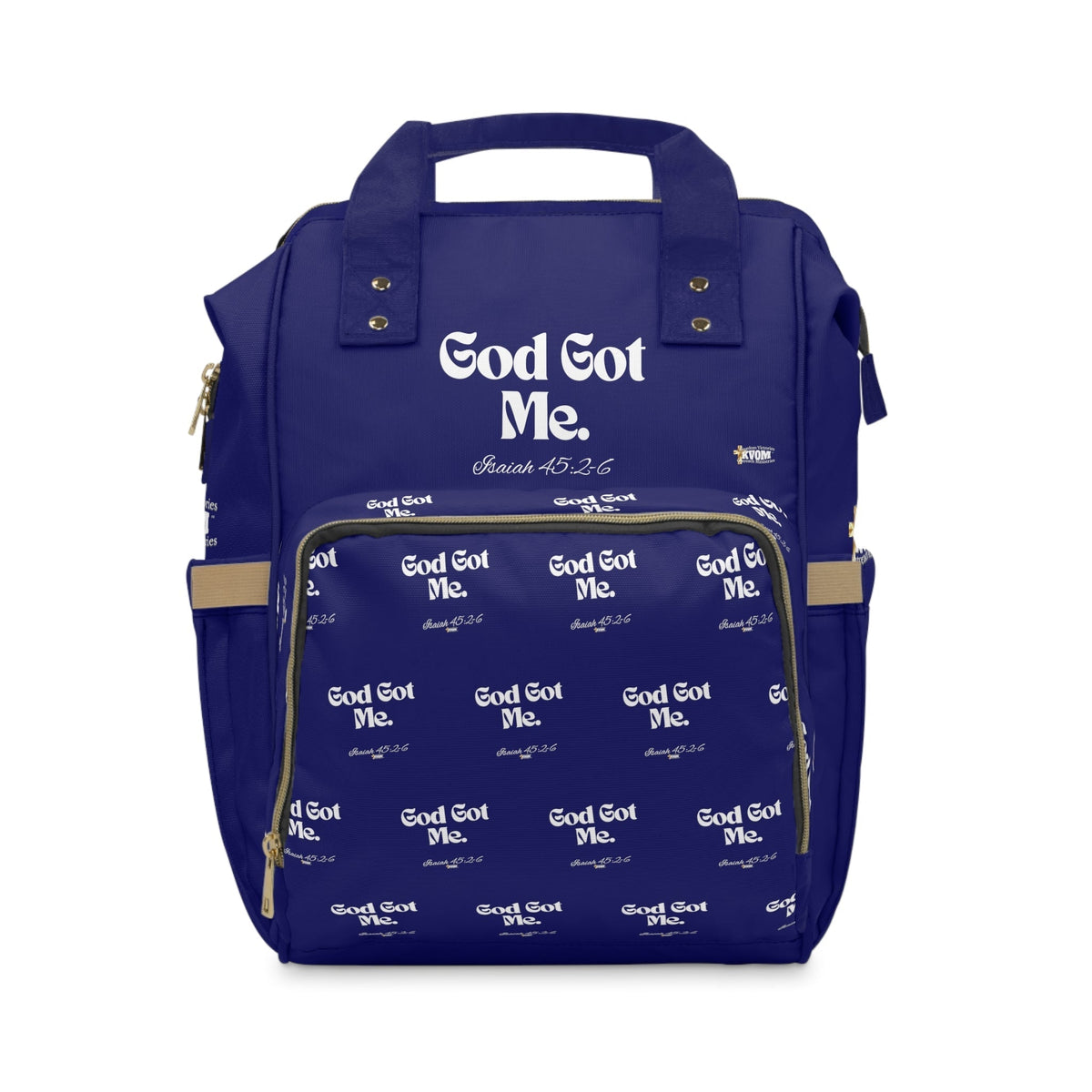 God Got Me KVOM Diaper Backpack, Baby Navy