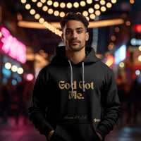 God Got Me Unisex Heavy Blend™ Hoodie: Black, White, Gold Print-KVOM