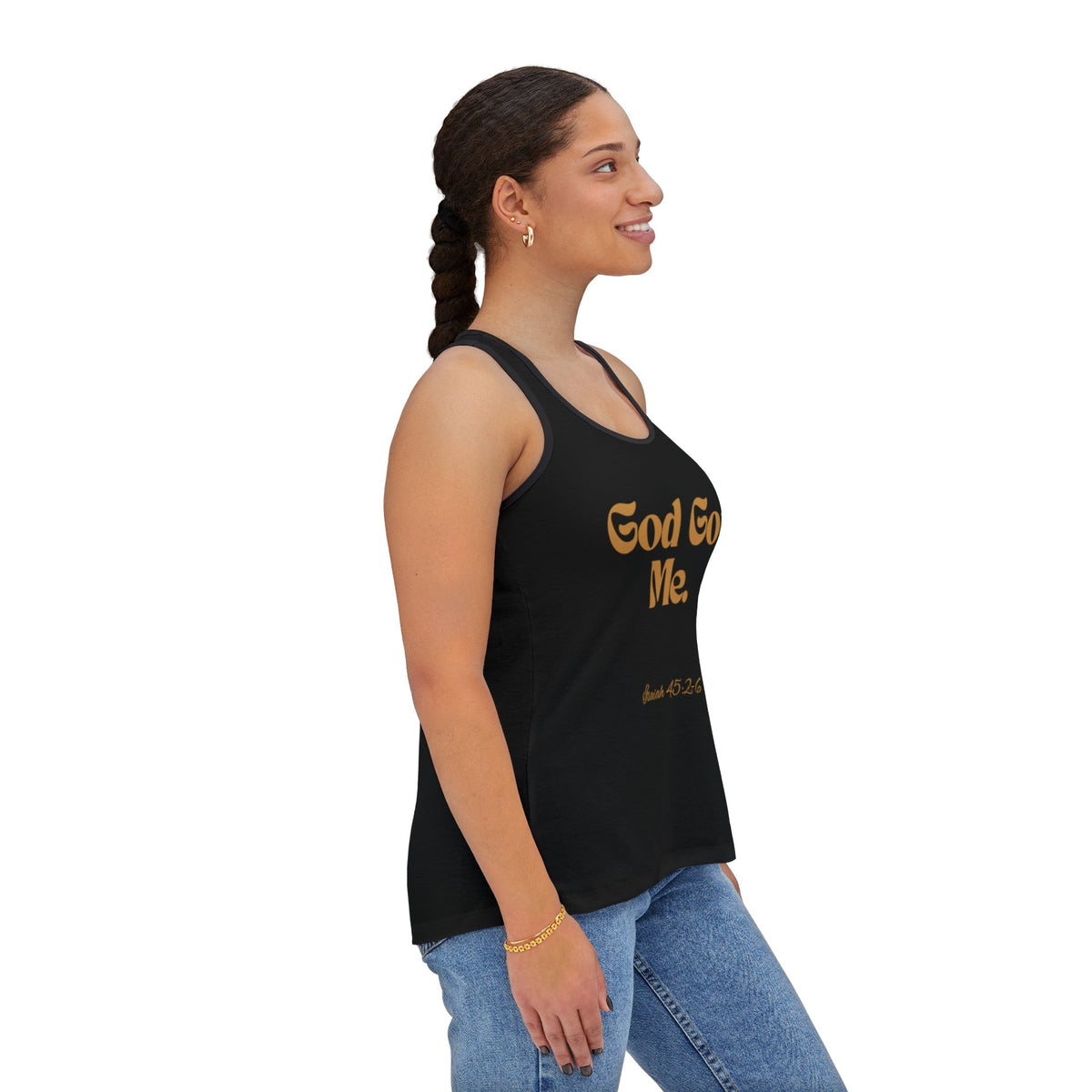 God's Got Me Women's Tank Top Black & Gold-KVOM