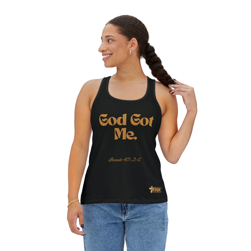 God's Got Me Women's Tank Top Black & Gold-KVOM