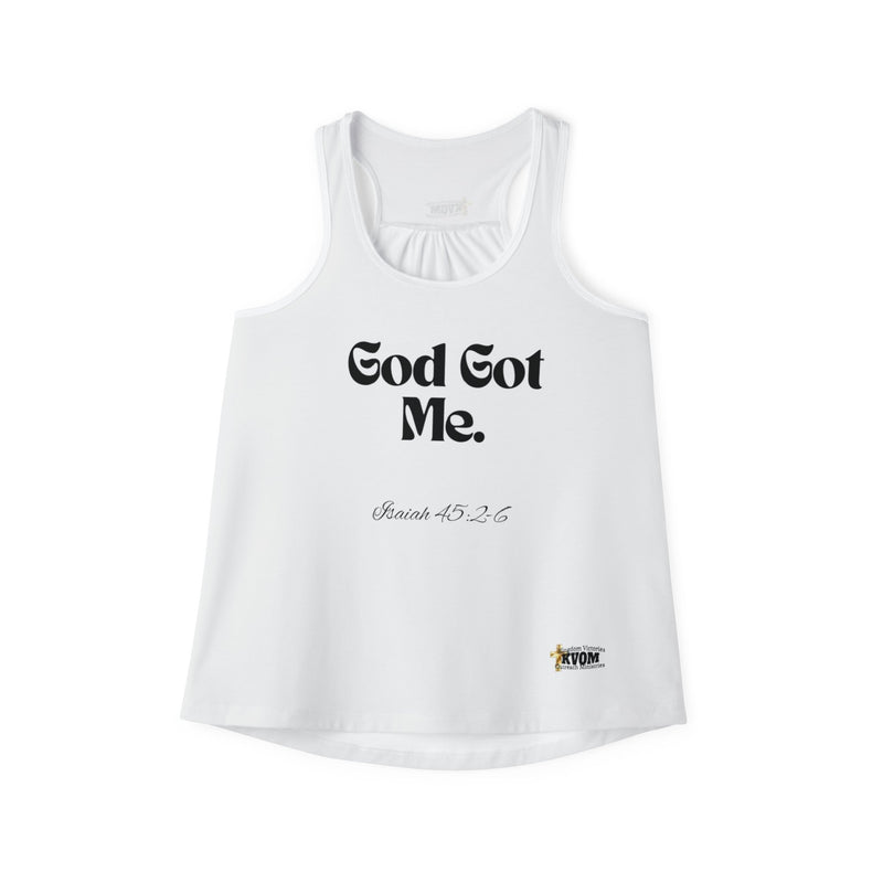 God's Got Me Women's Tank Top White & Blk-KVOM