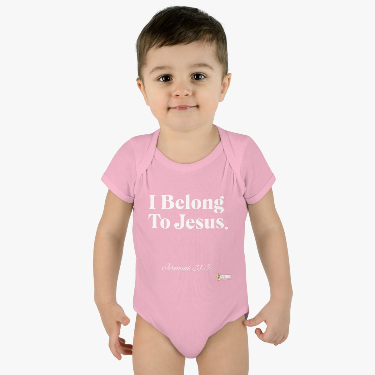 I Belong To Jesus Infant Baby Bodysuit, White Print-Children's Clothing-KVOM