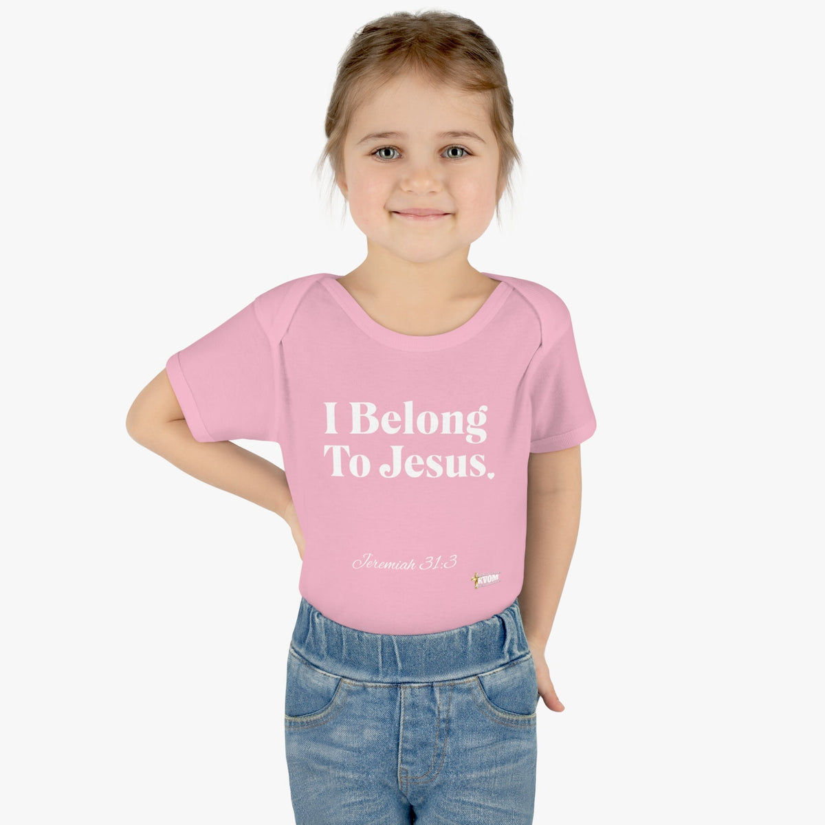 I Belong To Jesus Infant Baby Bodysuit, White Print-Children's Clothing-KVOM