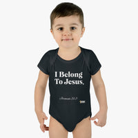 I Belong To Jesus Infant Baby Bodysuit, White Print-Children's Clothing-KVOM