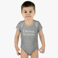 I Belong To Jesus Infant Baby Bodysuit, White Print-Children's Clothing-KVOM