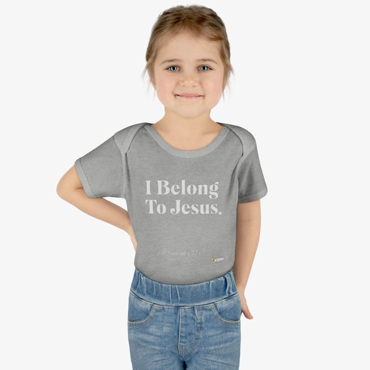 I Belong To Jesus Infant Baby Bodysuit, White Print-Children's Clothing-KVOM