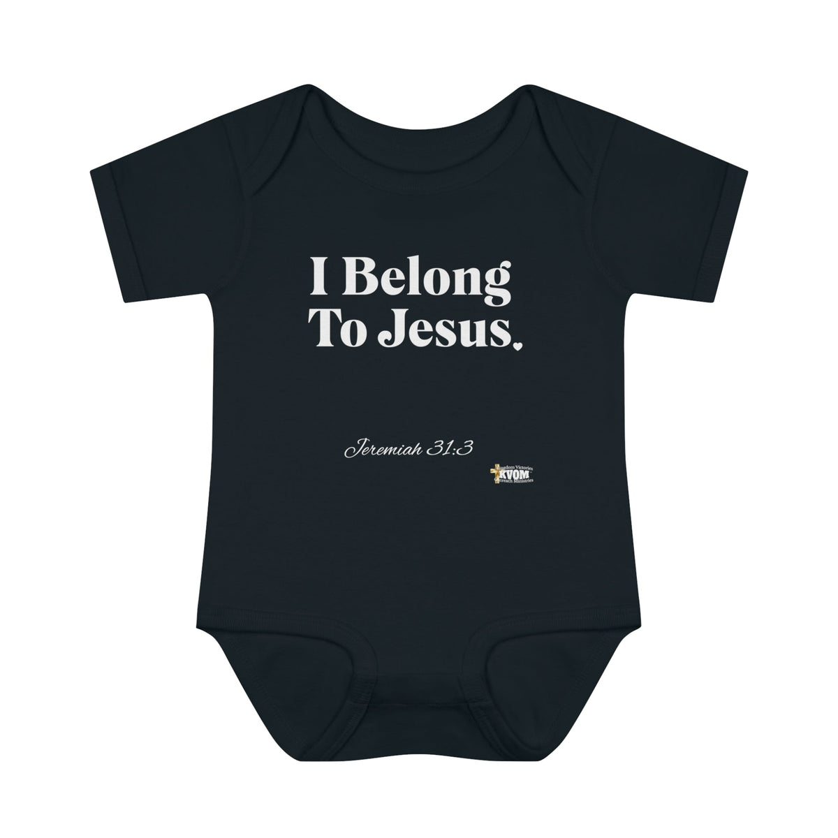 I Belong To Jesus Infant Baby Bodysuit, White Print-Children's Clothing-KVOM