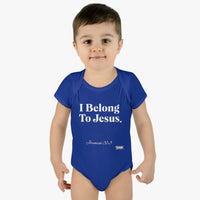 I Belong To Jesus Infant Baby Bodysuit, White Print-Children's Clothing-KVOM