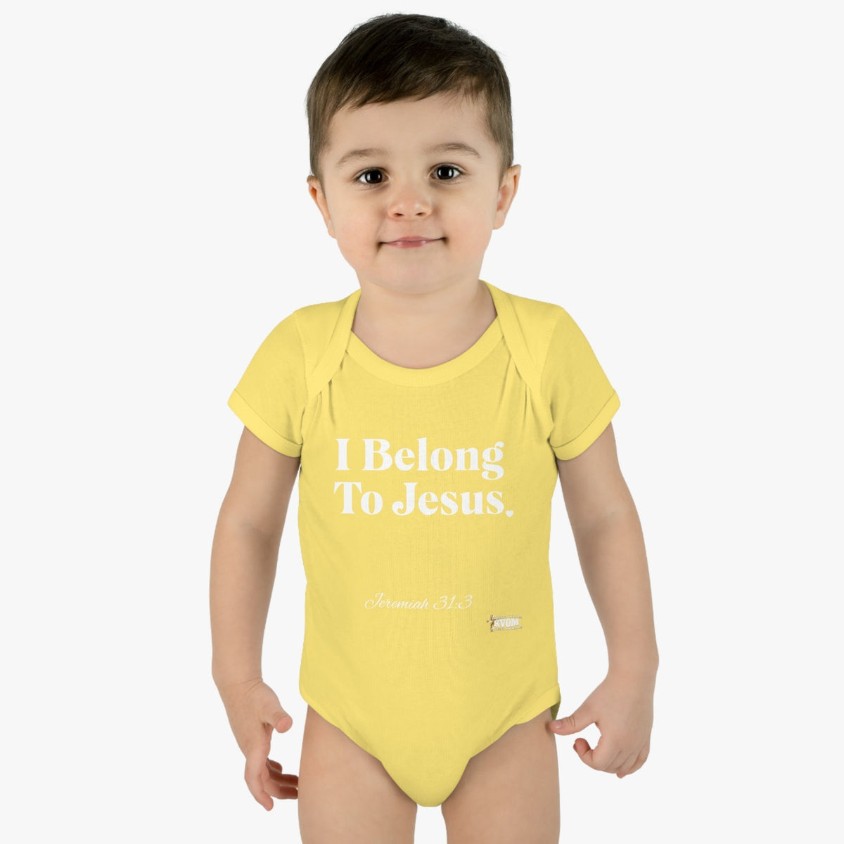 I Belong To Jesus Infant Baby Bodysuit, White Print-Children's Clothing-KVOM