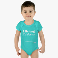 I Belong To Jesus Infant Baby Bodysuit, White Print-Children's Clothing-KVOM