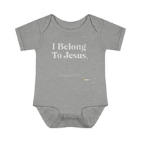 I Belong To Jesus Infant Baby Bodysuit, White Print-Children's Clothing-KVOM