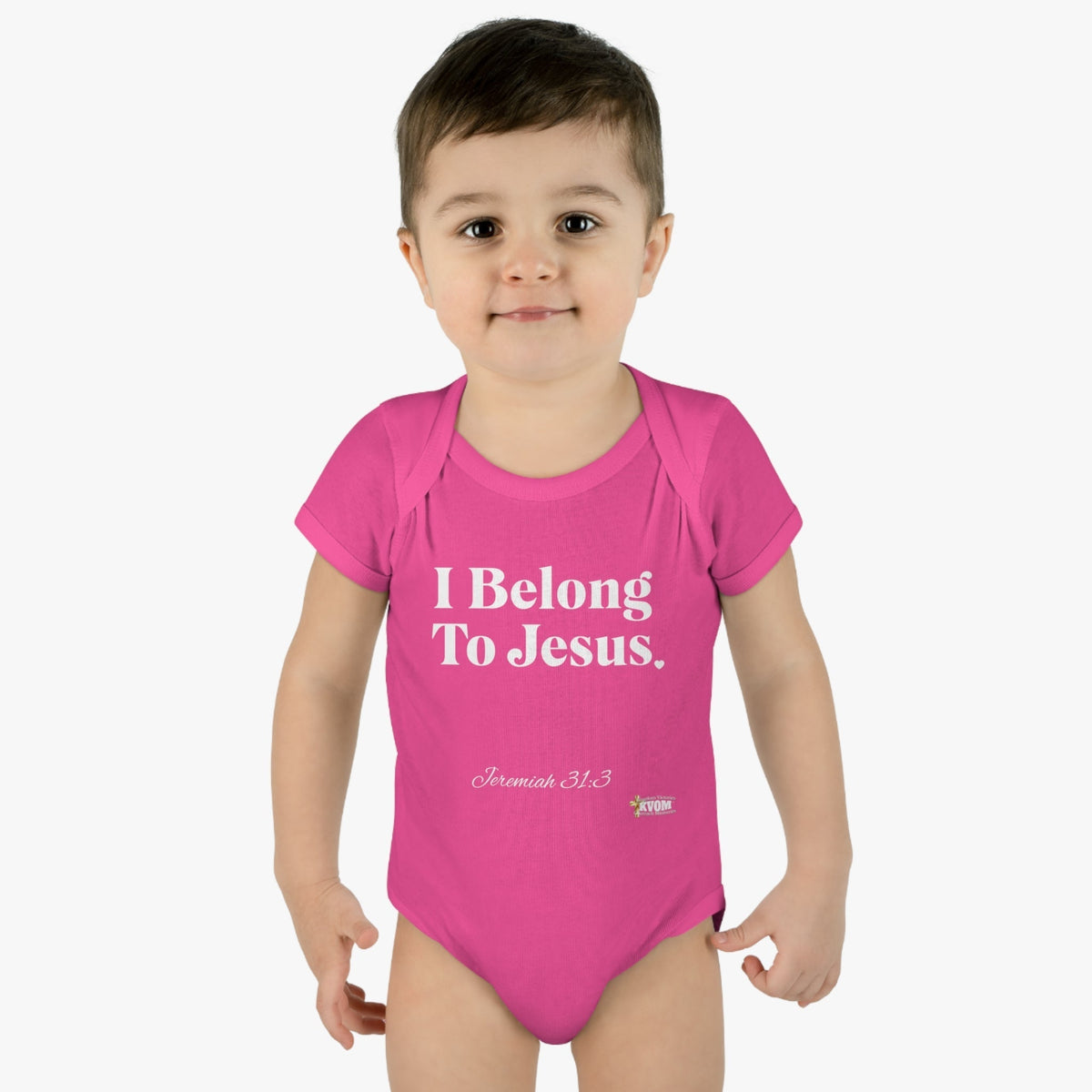 I Belong To Jesus Infant Baby Bodysuit, White Print-Children's Clothing-KVOM