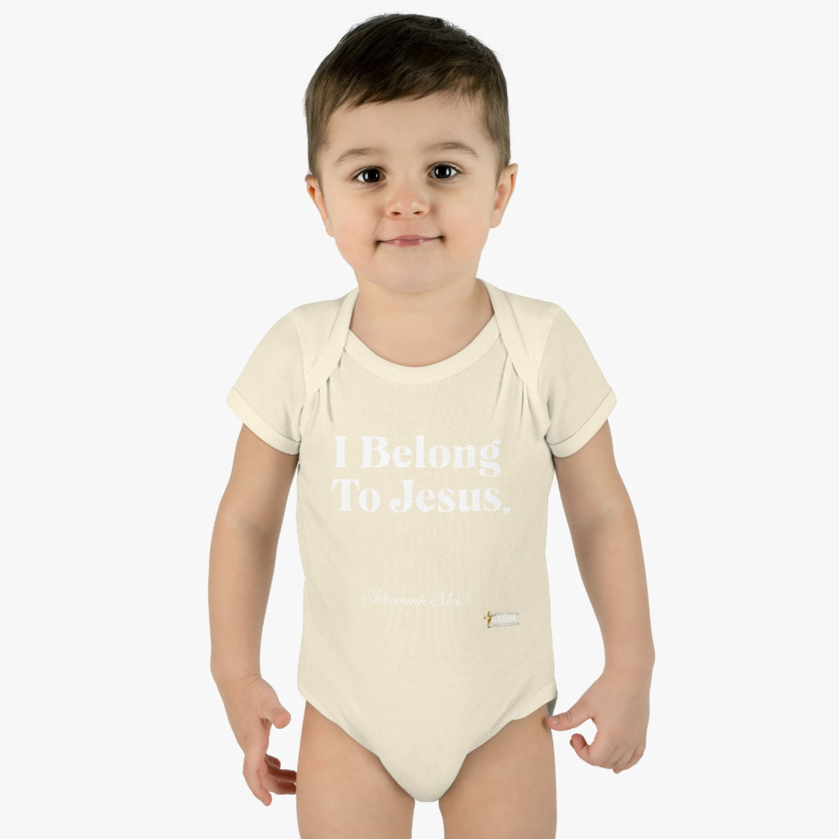 I Belong To Jesus Infant Baby Bodysuit, White Print-Children's Clothing-KVOM