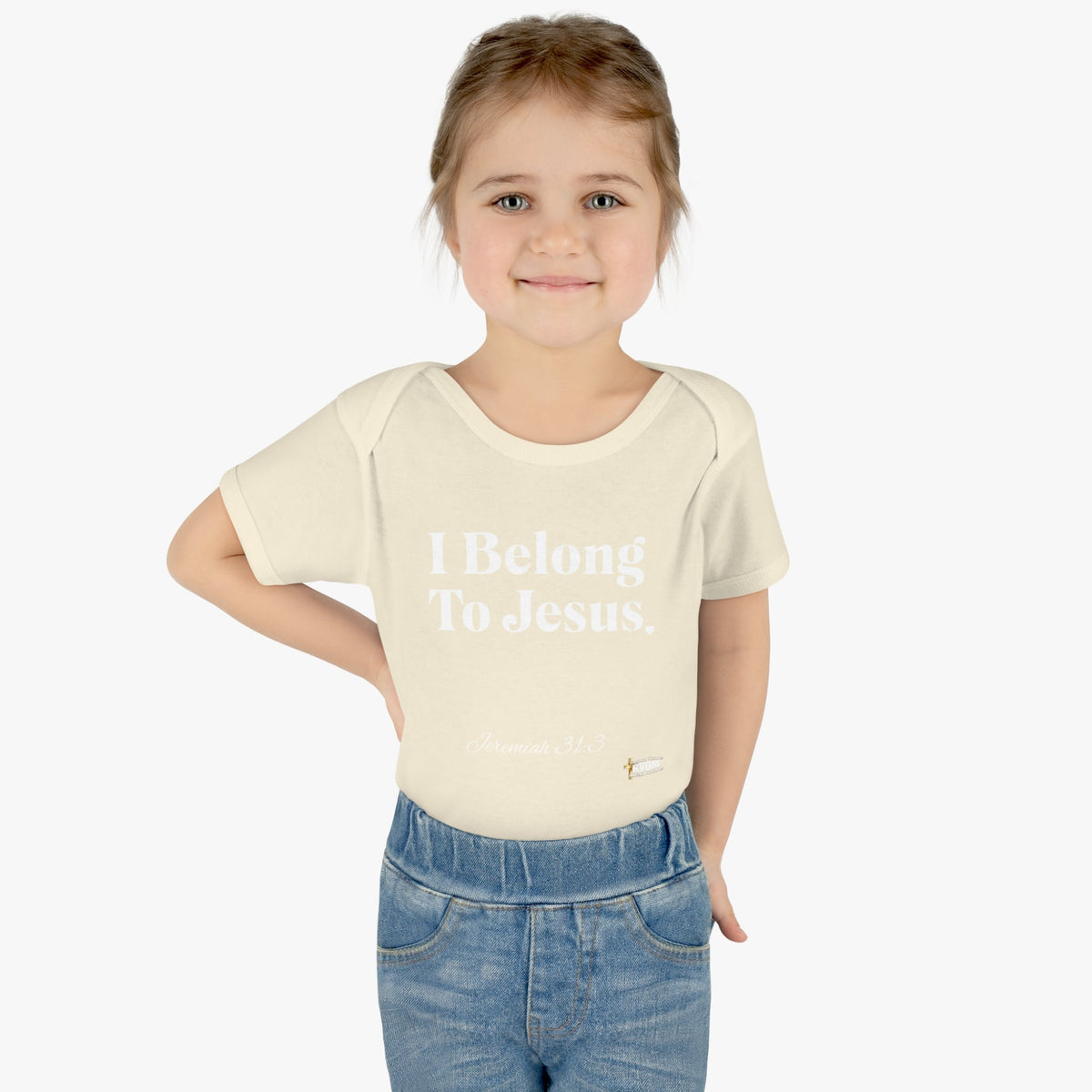 I Belong To Jesus Infant Baby Bodysuit, White Print-Children's Clothing-KVOM