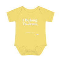 I Belong To Jesus Infant Baby Bodysuit, White Print-Children's Clothing-KVOM