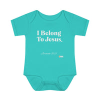 I Belong To Jesus Infant Baby Bodysuit, White Print-Children's Clothing-KVOM