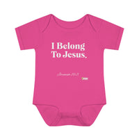 I Belong To Jesus Infant Baby Bodysuit, White Print-Children's Clothing-KVOM