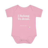 I Belong To Jesus Infant Baby Bodysuit, White Print-Children's Clothing-KVOM