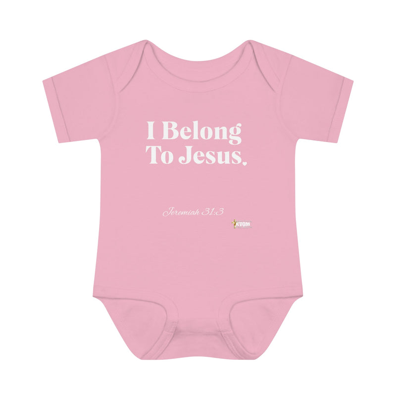 I Belong To Jesus Infant Baby Bodysuit, White Print-Children's Clothing-KVOM