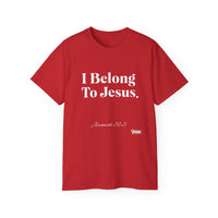 I Belong To Jesus Unisex Relaxed Fit Shirt, White Print-KVOM