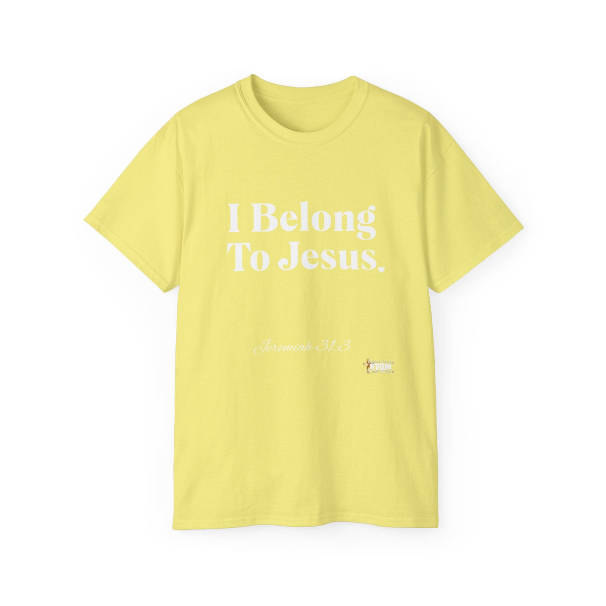 I Belong To Jesus Unisex Relaxed Fit Shirt, White Print-KVOM