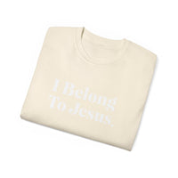 I Belong To Jesus Unisex Relaxed Fit Shirt, White Print-KVOM