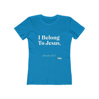 I Belong To Jesus Women's Fitted T-Shirt, White Print-KVOM