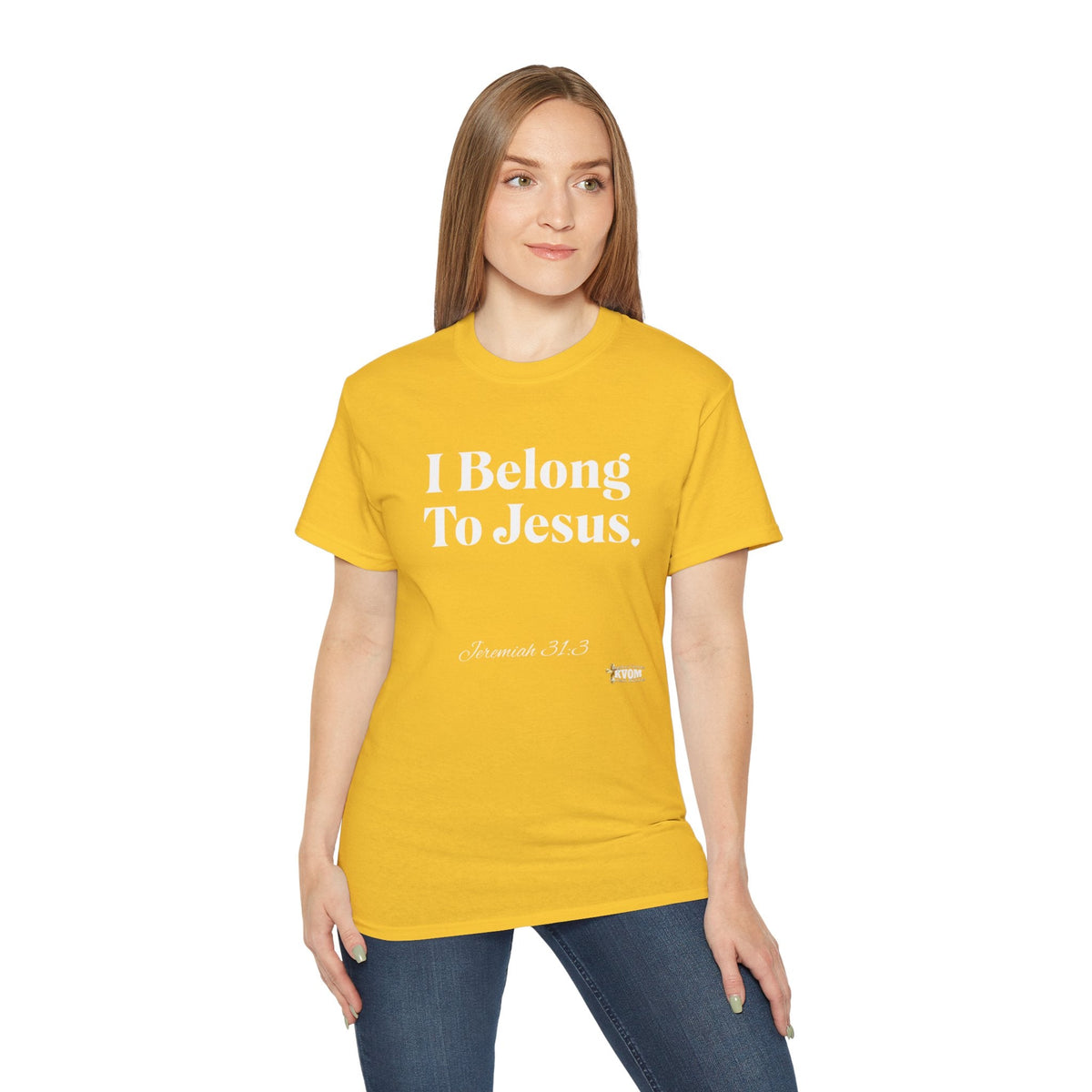 I Belong To Jesus Women's Relaxed Fit T-Shirt, White Print-KVOM