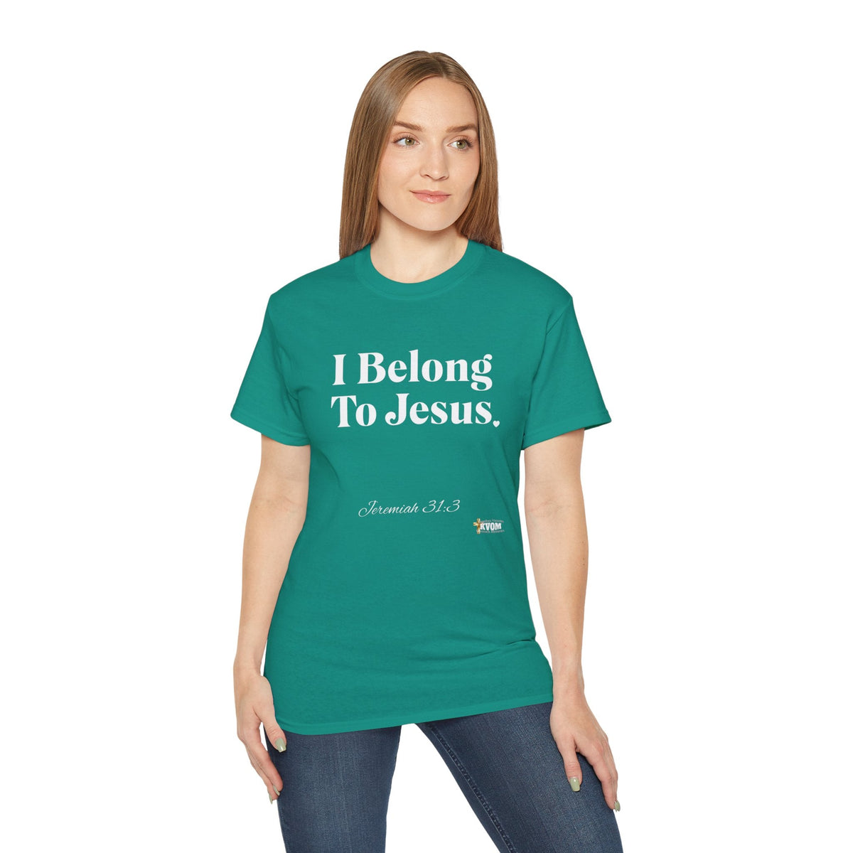 I Belong To Jesus Women's Relaxed Fit T-Shirt, White Print-KVOM