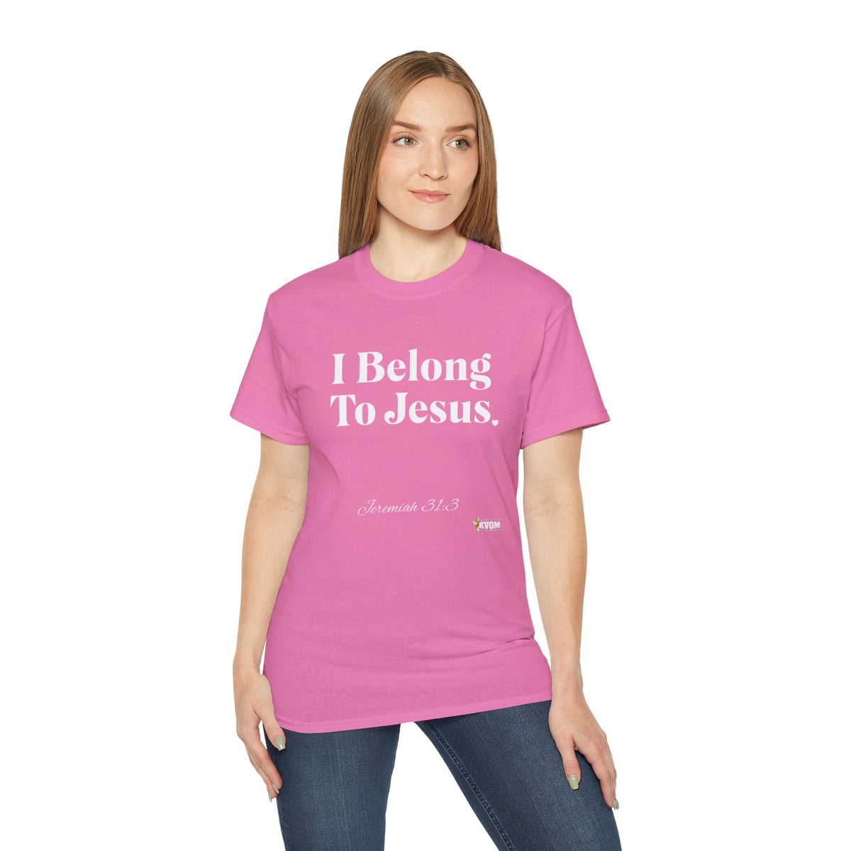 I Belong To Jesus Women's Relaxed Fit T-Shirt, White Print-KVOM