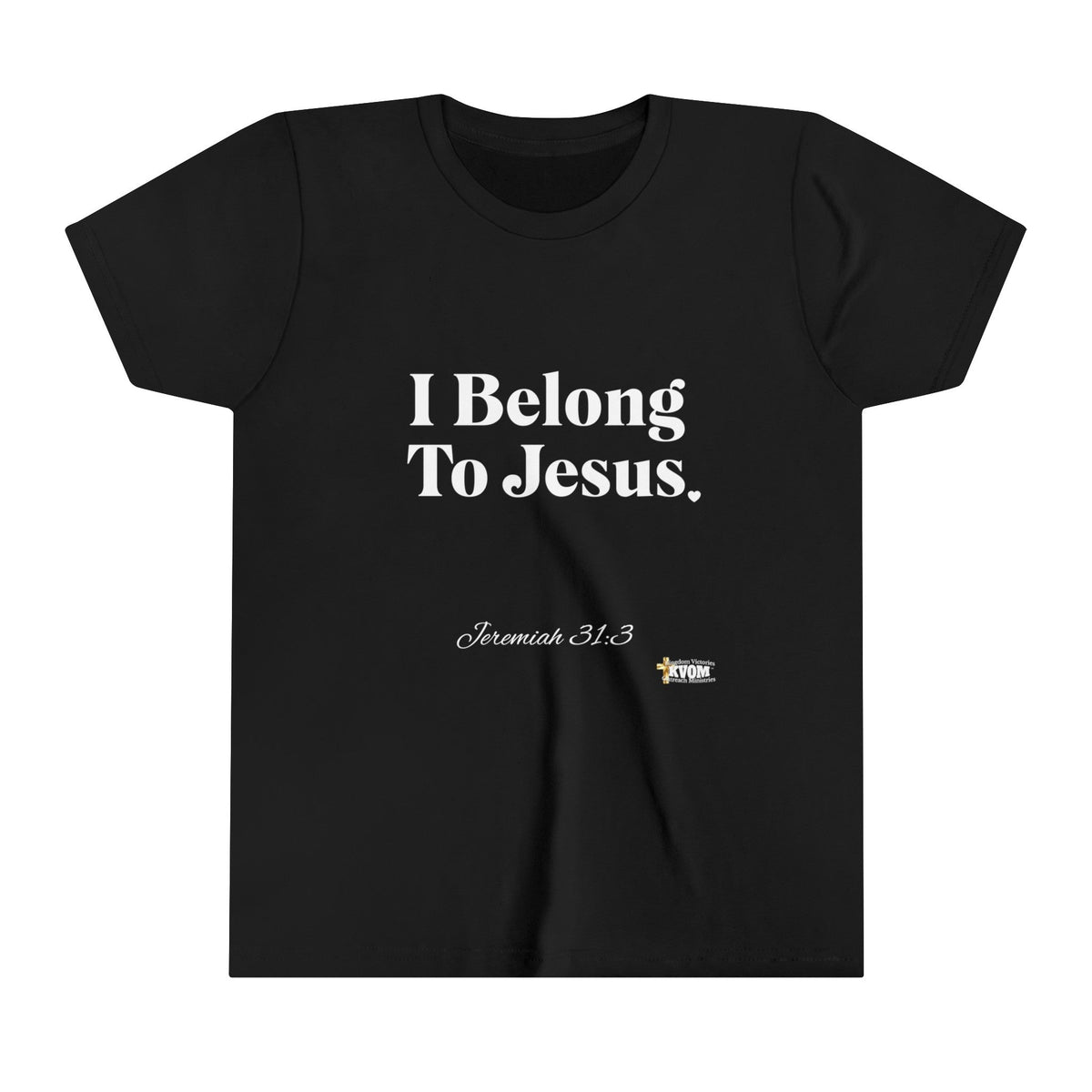 I Belong To Jesus Youth Short Sleeve T-Shirt, White Print-Children's Clothing-KVOM