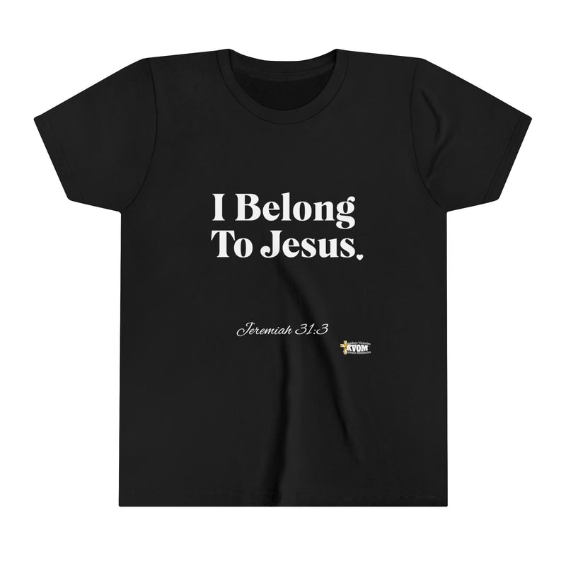 I Belong To Jesus Youth Short Sleeve T-Shirt, White Print-Children's Clothing-KVOM