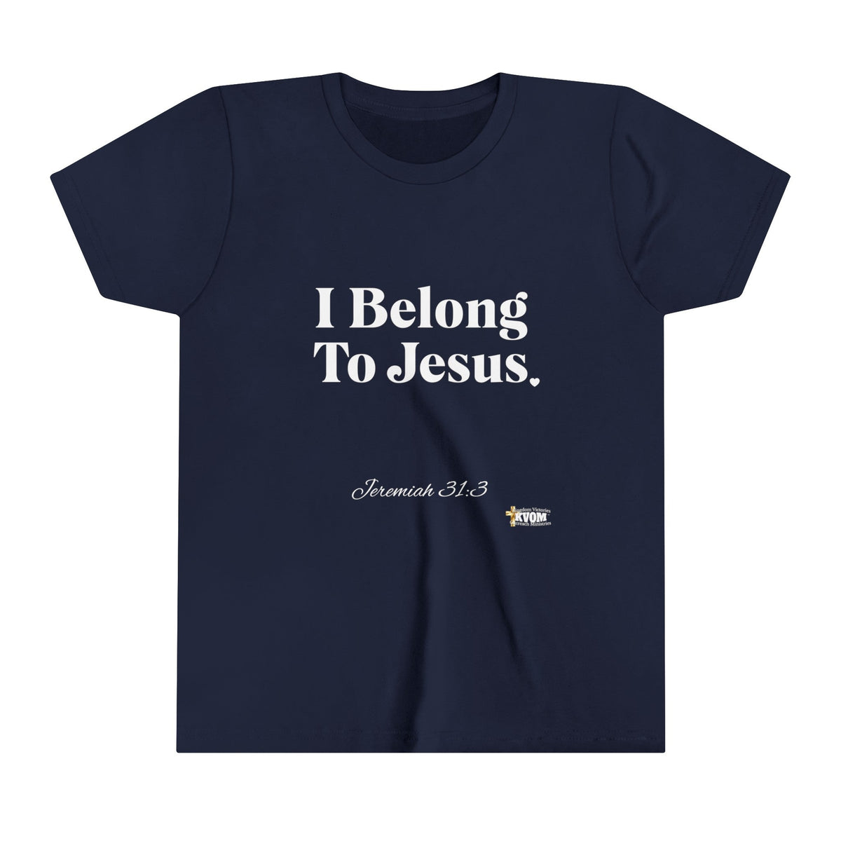 I Belong To Jesus Youth Short Sleeve T-Shirt, White Print-Children's Clothing-KVOM