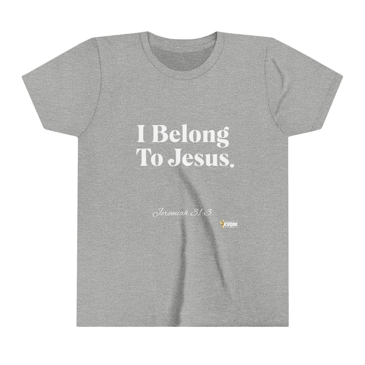 I Belong To Jesus Youth Short Sleeve T-Shirt, White Print-Children's Clothing-KVOM