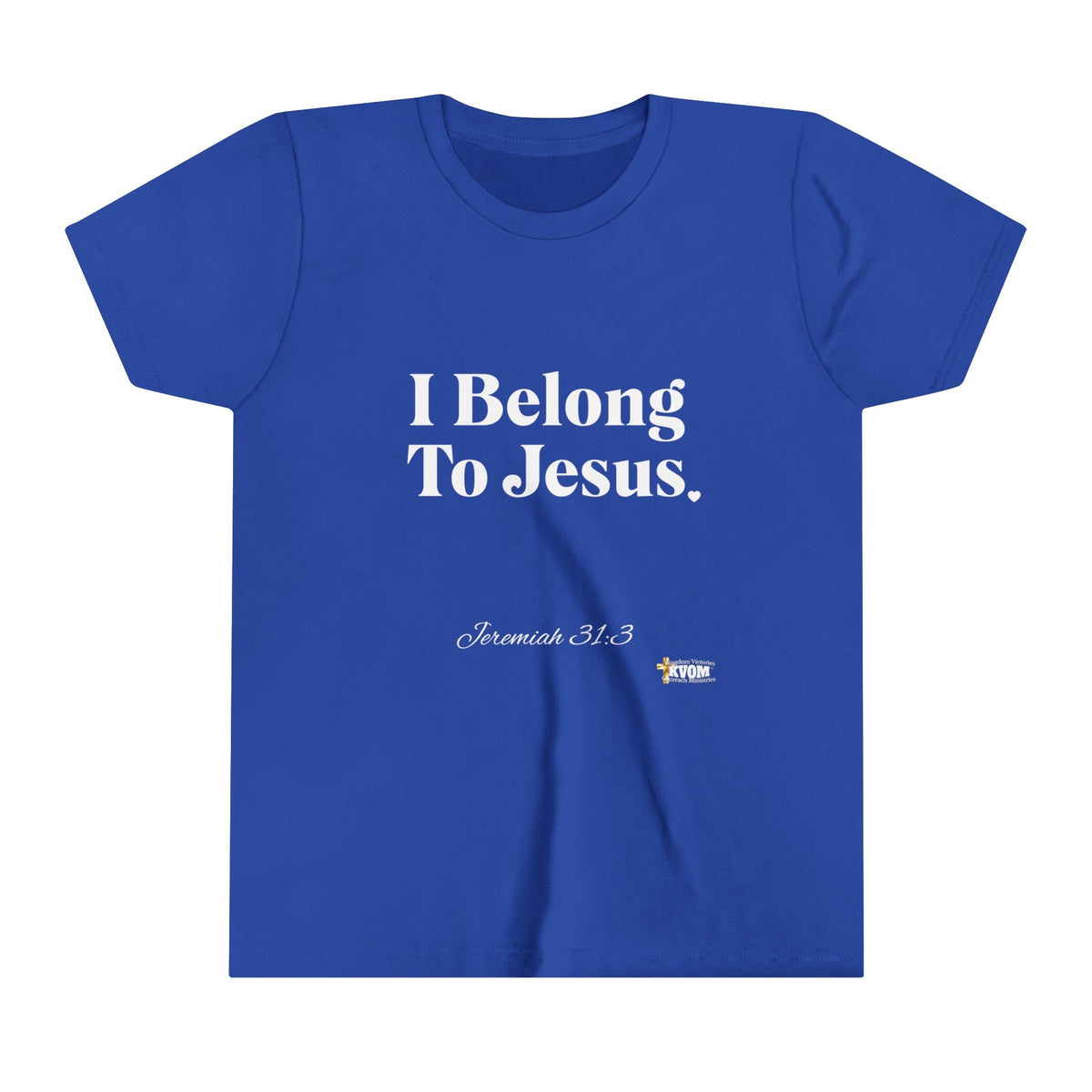 I Belong To Jesus Youth Short Sleeve T-Shirt, White Print-Children's Clothing-KVOM