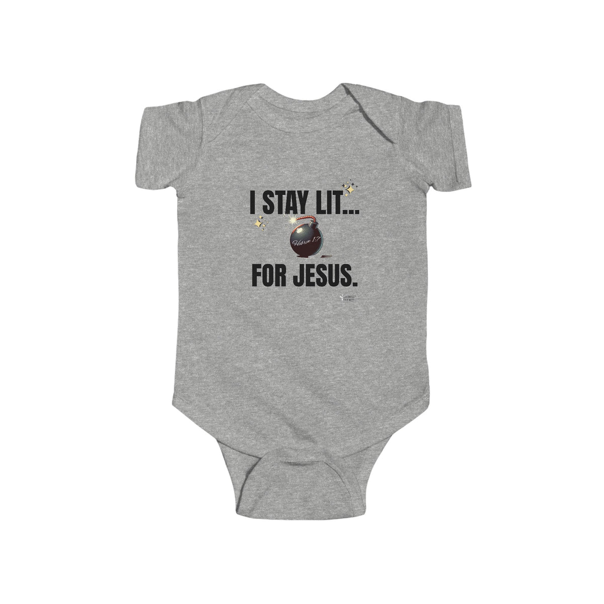 I Stay Lit For Jesus Infant Jersey Bodysuit-Children's Clothing-KVOM