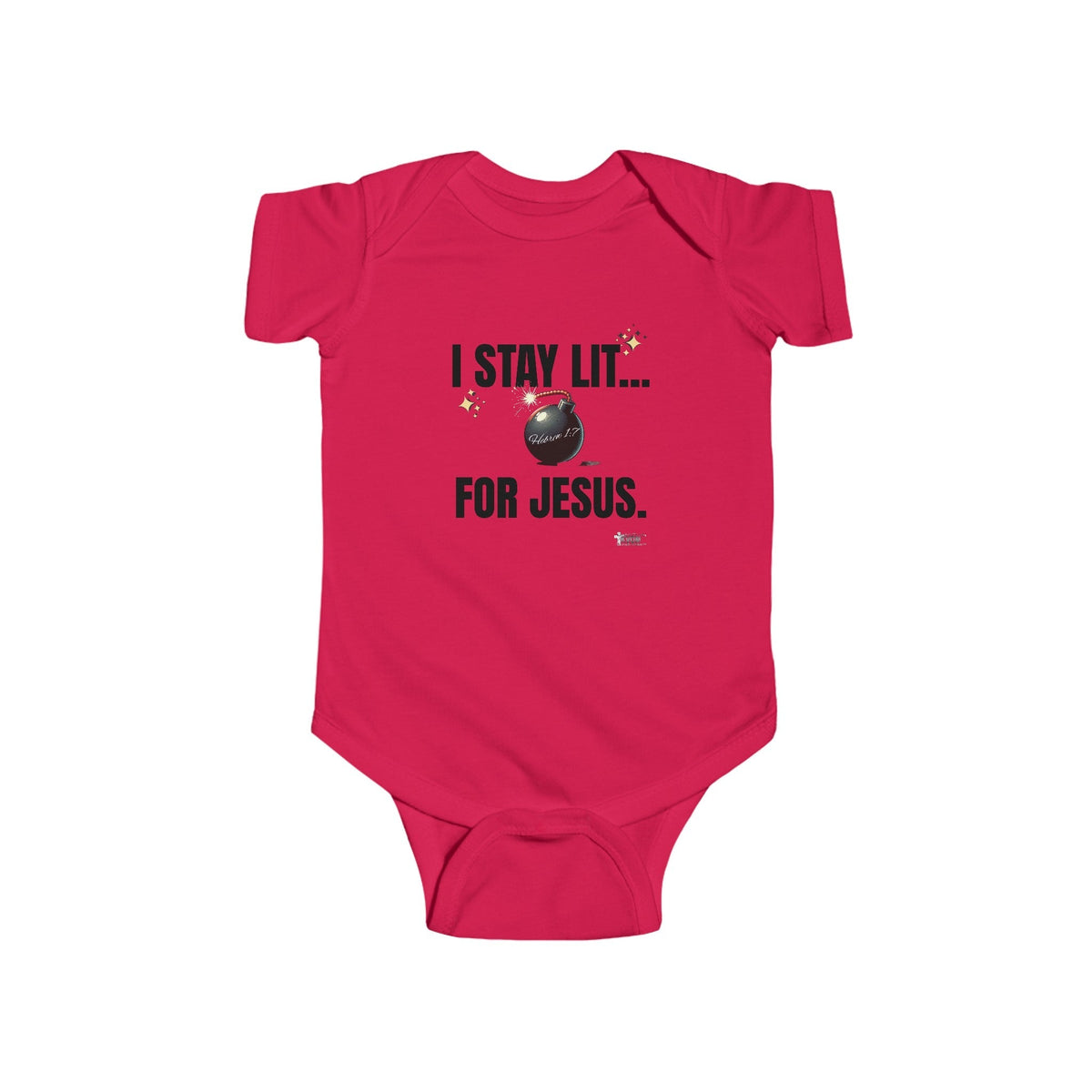 I Stay Lit For Jesus Infant Jersey Bodysuit-Children's Clothing-KVOM