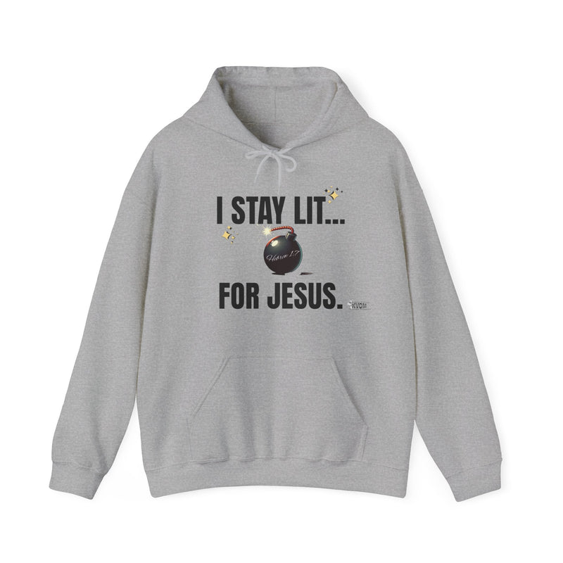 I Stay Lit For Jesus Unisex Heavy Blend™ Hooded Sweatshirt-KVOM