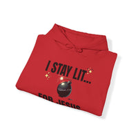 I Stay Lit For Jesus Unisex Heavy Blend™ Hooded Sweatshirt-KVOM