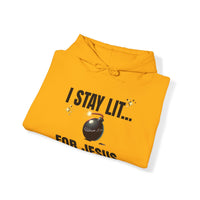 I Stay Lit For Jesus Unisex Heavy Blend™ Hooded Sweatshirt-KVOM