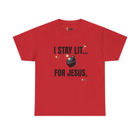 I Stay Lit For Jesus Unisex Relaxed Fit T-Shirt-KVOM